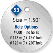 53 Tag Mill Finish Aluminum Box of 1000